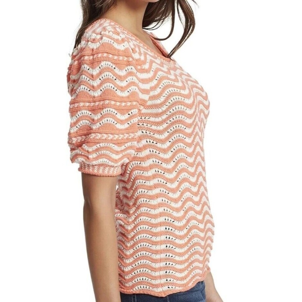 Ella Moss Women's M Chelsea Puffed Short Sleeve Sweater Top - Picture 4 of 7